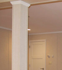 Easy Wrap column sleeves in Liverpool basement