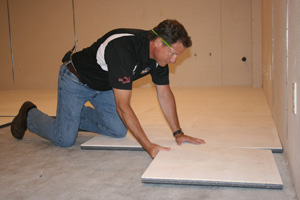 Installing ThermalDry® insulated floor decking in Syracuse