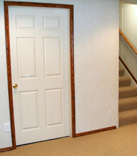 Basement Door installed in a New York refinished basement