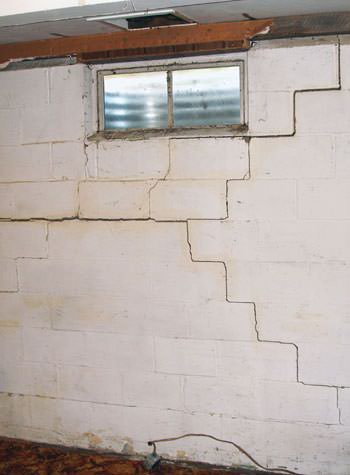 severe bowing and buckling of foundation walls in Rome