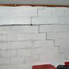 A buckling foundation wall in a Fulton home.