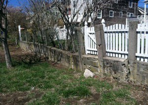 a retaining wall installed in Utica