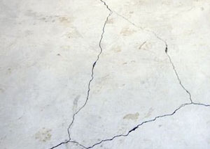 cracks in a slab floor consistent with slab heave in Plattsburgh.
