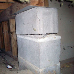 Collapsing crawl space support pillars Horseheads
