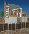 Foundation push pier installation for a settling foundation