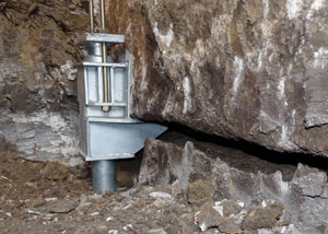 A properly installed foundation push pier system in Binghamton repaired by our foundation contractors.