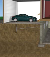 A street creep repair system implementing foundation wall anchors in a Fulton home.