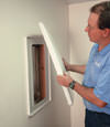 Syracuse installation of wall anchor plate covers for a finished basement