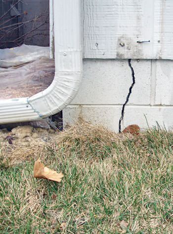 foundation wall cracks due to street creep in Horseheads