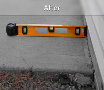 Sunken concrete patio repair & leveling in NY