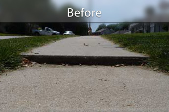 Repairing settled concrete slab in Syracuse, NY