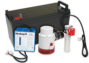 a battery backup sump pump system in Watertown